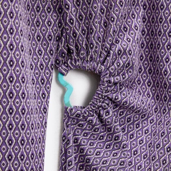 NWT Zara lilac jacquard print cut out back, heart detail side short dress, L - Picture 6 of 9